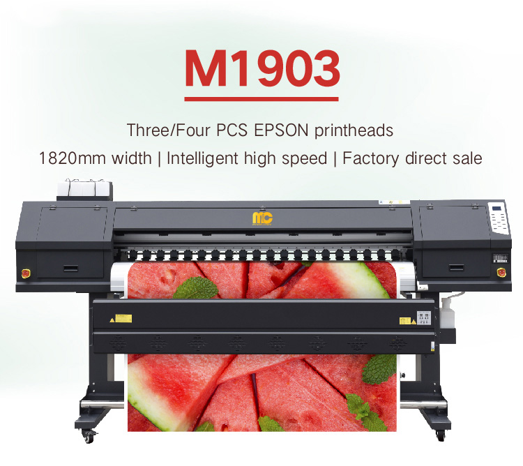 High Speed Micro Color 3 printheads 1.8m 6ft Dye Sublimation Textile Printer Large Format Inkjet